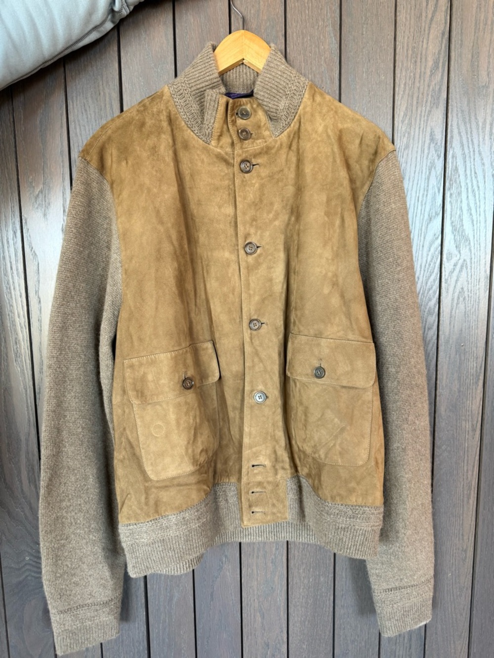 Ralph Lauren Two-Tone Suede & Knit Jacket - Brown